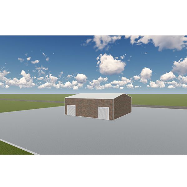 Structural Galvanized Steel Two Car Garage Metal Building