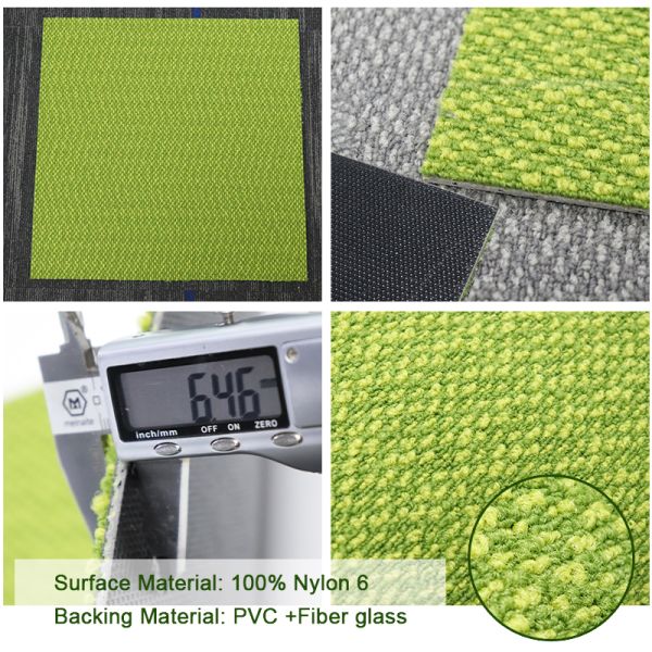 Commercial Office Carpets Tile Matrix Yellow Carpet Tiles 50*50 for Adult Performance