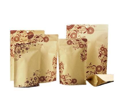 Professional Manufacturer Promotional Bag Stand Up Pouch Kraft  Zipper Paper for Coffee Bean Packing