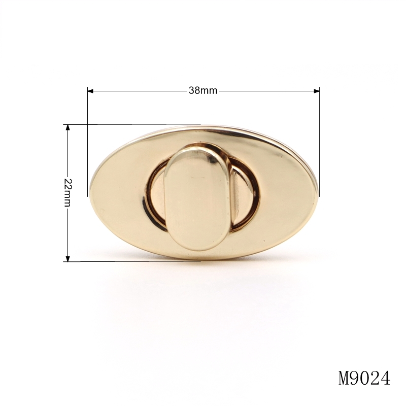 38mm Metal Bag Lock Oval Small Twist Lock Gold For Handbag Hardware