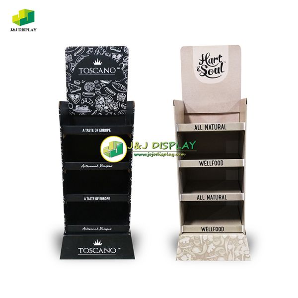 Knock Down Paper Floor Display Stand Waterproof For Retailers