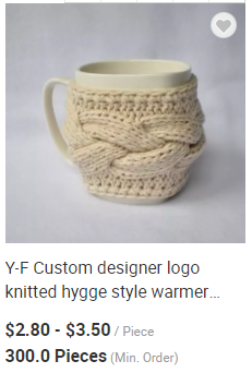 Y-Z Neutral Color Reusable Farm House Crochet Coffee Sleeve Cup Cozy with Wood Buttons
