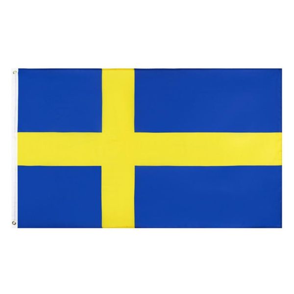 CMYK Printing 115g Knit Polyester Sweden National Flag