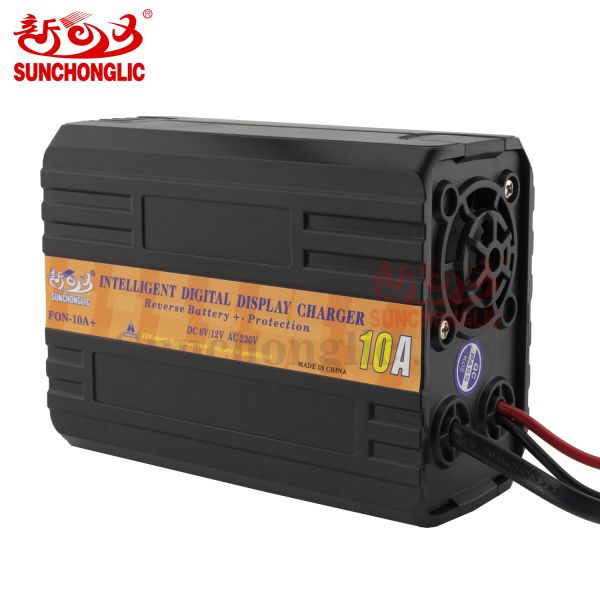 PWM-controlled Three-stage AGM GEL Battery Charger with 6V/12V Charging Voltage and 10A Current for Lead Acid Car Batteries
