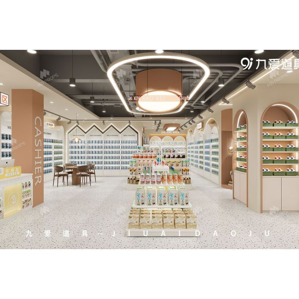 Customized ISO9001 Retail clothing Baby Store Furniture Display Counters 75 CBM