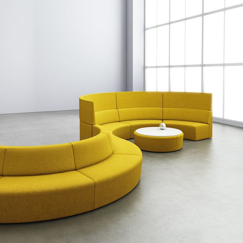 Adjustable Feet Curved Modular Sectional Sofa Custom Layout Lobby Lounge Seating