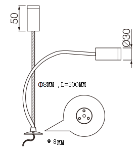 Flexible Gooseneck LED Light for Hotel Bedside Reading 80 Ra CRI 20000 Working Hours
