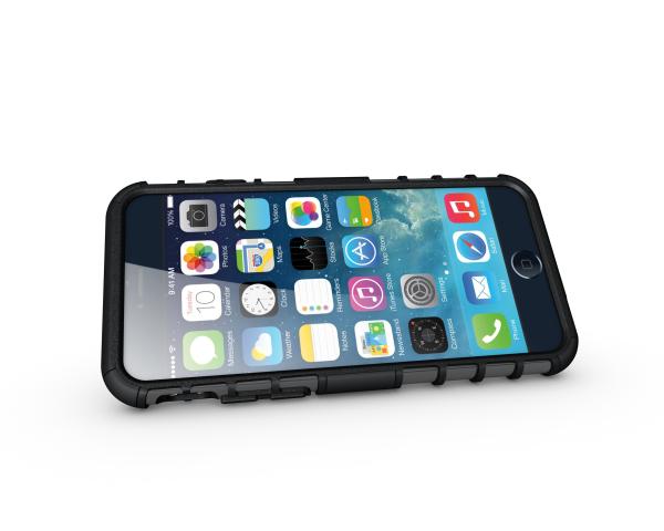 TPU+PC armor stand case for iPhone 6/6 Plus, unique design, Black color