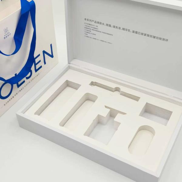 Beauty Gift Cosmetic Packaging Box Blue Makeup Box With Compartments