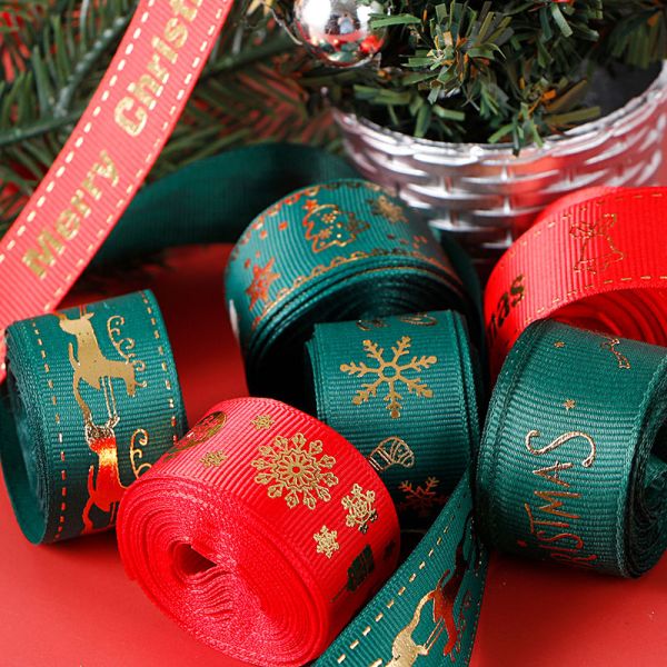 School Occasion MSD Christmas Printed Ribbon Heat Transfer Polyester Ribbon for Holiday Decoration