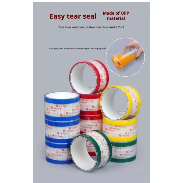 Transparent Easy-Tear Seal Stickers Durable Takeout Packaging Paper for Coffee Tea Baking Cups Milk Tea Shops and Food
