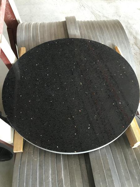 Customized Size Granite Engineered Vanity Tops , Black Quartz Bath Countertops