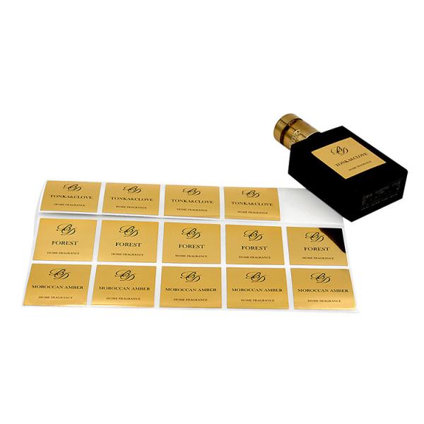 Stampage à froid Parfum autocollant métallique sur mesure Badge argent Rouleau de papier d'impression Emballage Bouteille Foil d'or Étiquette en relief 3D