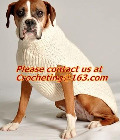 Dog snowflake pattern jacquard sweater, sweaters, crochet Pet Sweater, knit dog sweaters