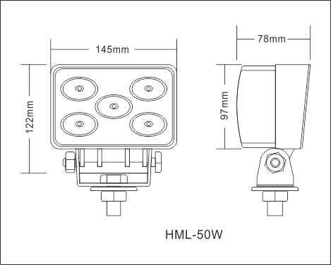 Super Power 50W LED Automotive Work Light Aluminum Housing For Off Road Driving