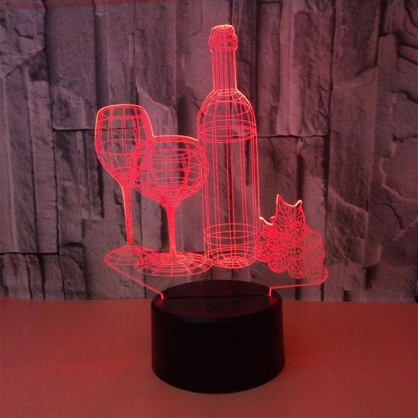 Colorful 3d table lamp night light child gift OEM logo picture bottle cat touch remote control home gift 3D night light