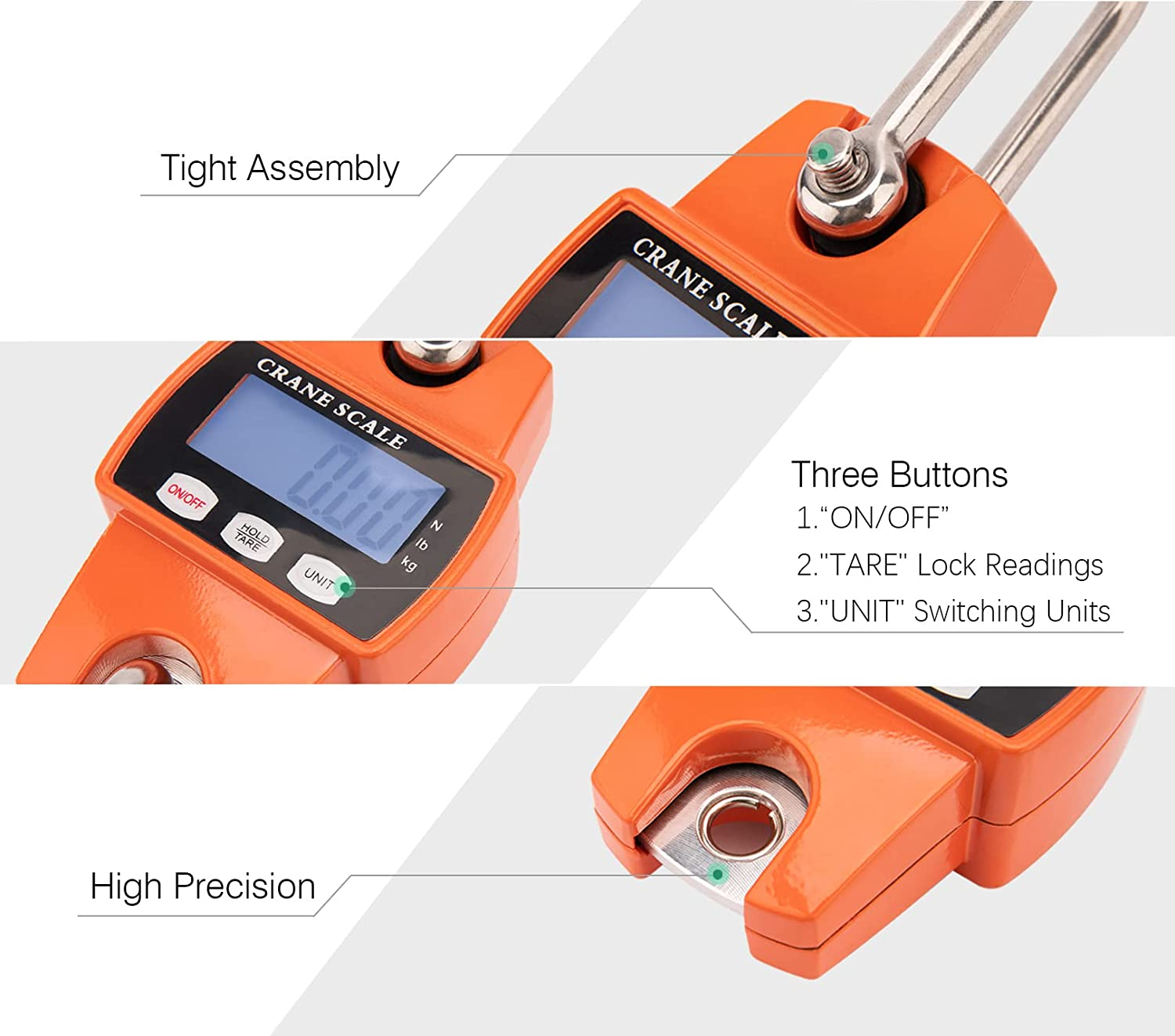 ODM Supported Electronic Crane Scale with 300kg Capacity and LCD Display for Heavy-Duty Weighing in Industrial Environments