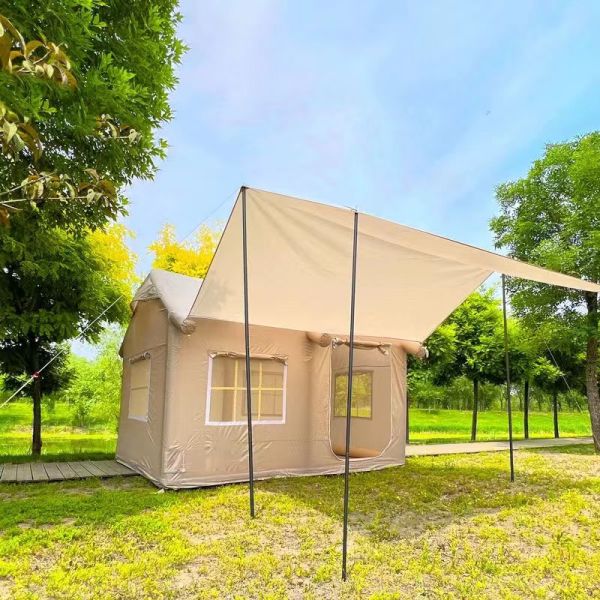 Oxford Fabric Inflatable Air Tourist Large Canvas Cabin Tent for Family Outdoor Camping