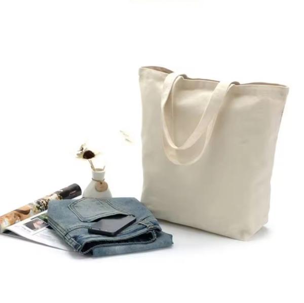 Mercadorias Bolsas de compras naturais reutilizáveis Bolsas de lona a granel personalizadas