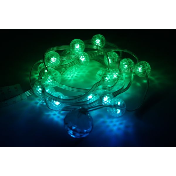 20mm DMX512 RGB Crystal Ball LED Pixel String Light with 360° Illumination