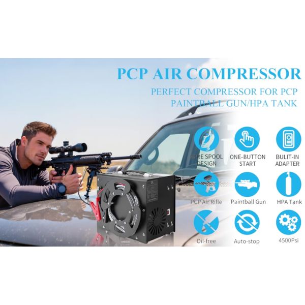 Portable Design 3000PSI PCP Air Compressor Built In Water / Oil Filter