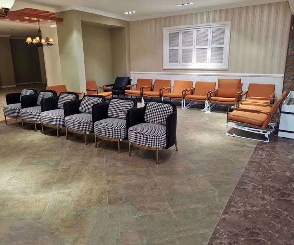 Hôtel moderne de loisirs de tissu de tapisserie d'ameublement de Sofa Single Seater Armchair Royal d'ensemble de salon