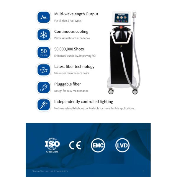 Machine laser d'épilation de la peau professionnelle Laser à fibre pulsée refroidissement à longueur d'onde 1064nm