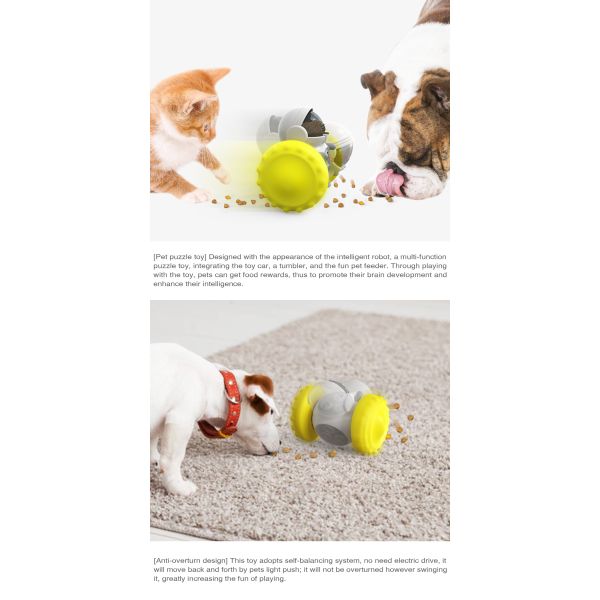 Mascotas Slow Treat Juguetes Perros Comida Puzles Alimentador Juguetes Robot adecuado Dispensador de alimentos Interactivo