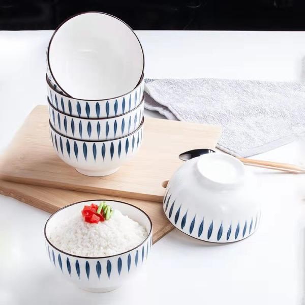 Savall White Round Blue Ceramic Dinner Set Oval Porcelain Table Set