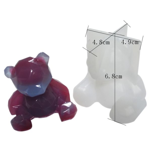 Handmade Silicone Resin Mold Diy Epoxy 3D Bear Silicone Mold Reusable