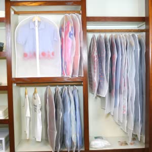 Translucent Clothes Are High Quality And Dustproof Recycled Poly Custom Hanging Garment Cover Bag White