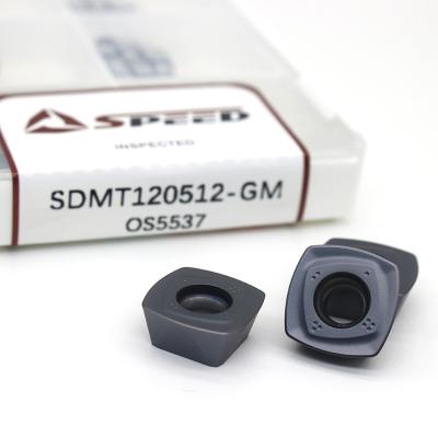 Alimentação alta de trituração de gerencio Sdmt das inserções do carboneto do Cnc de SDMT120512-GH para o corte do metal