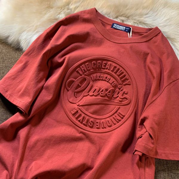 Custom Design Vintage Men's T-Shirt 3D Puff Print Breathable 180Grams Polyester Fiber