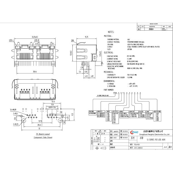 Защищаемая женщина RJ45 модульного Jack Rj45 к порту разъём-розетка 8P8C 2 при покрынное золото СИД