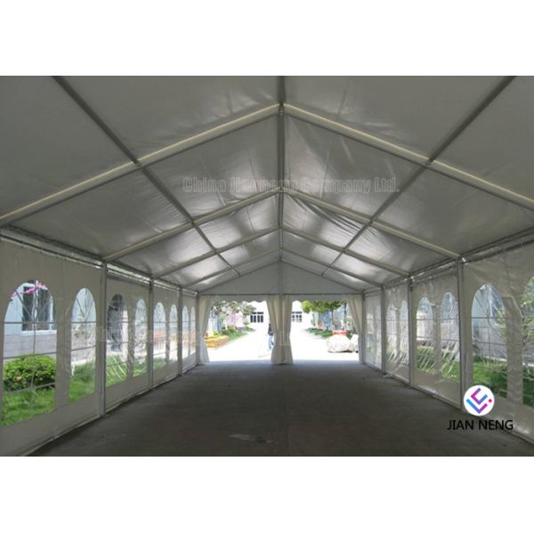 600 ~ 1000 Person Aluminum Frame Tent , White PVC Event Tent With Double Wing Glass Door