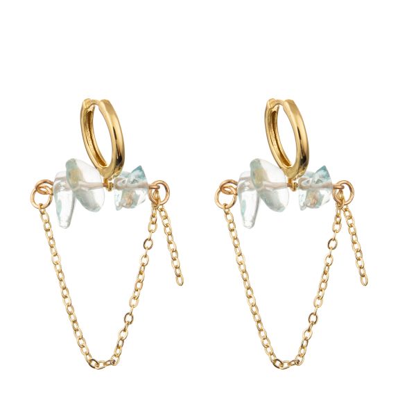 O ouro chapeou únicos brincos redondos da aro do esmalte do elo de corrente do zircão para mulheres