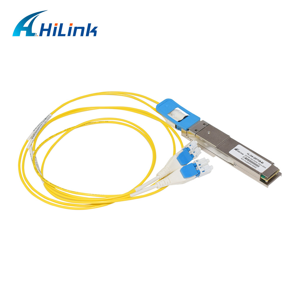 Переходник CS ITU 100Ghz DWDM PAM4 приемопередатчика 80KM Hilink 100G QSFP28 двойной