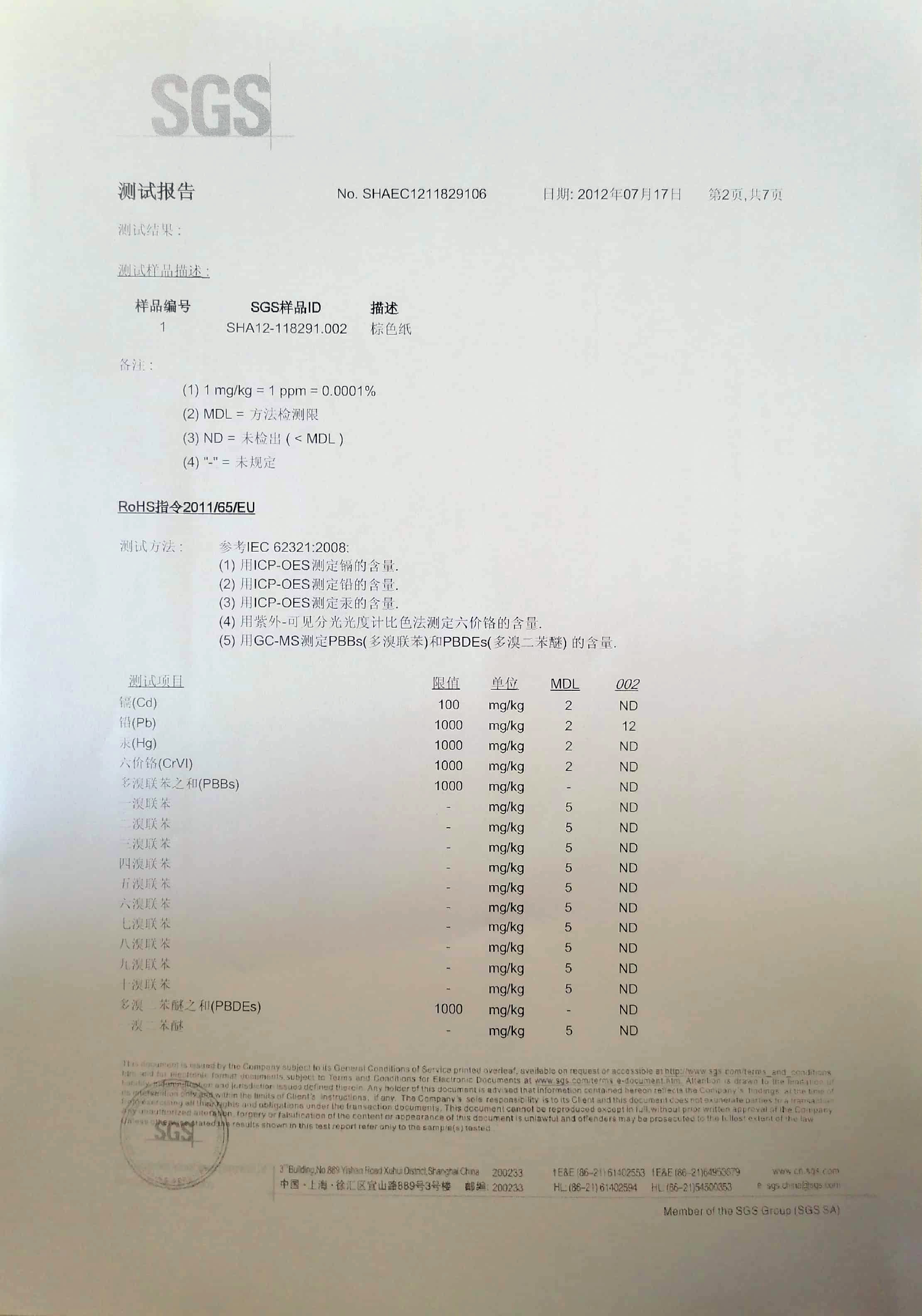 Shanghai Eastern Printing & Packing Co., Ltd. Сертификации