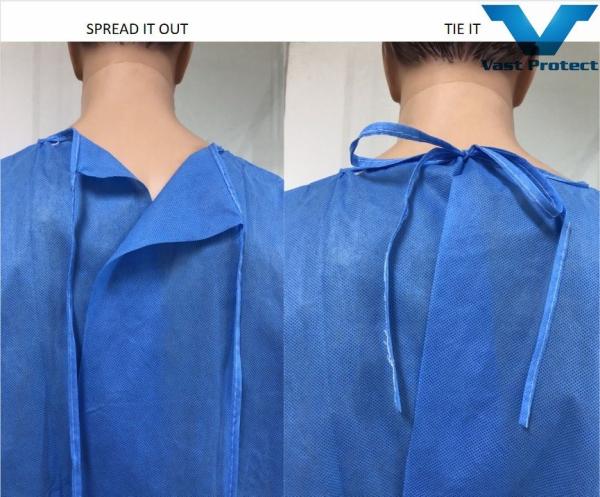 Grade médical Robe chirurgicale légère Hypoallergénique Résistant aux larmes Respirant Non stérile