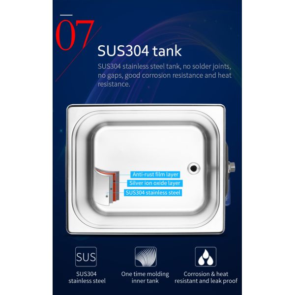 SUS304 4.5L Printhead Stainless Steel Ultrasonic Cleaner