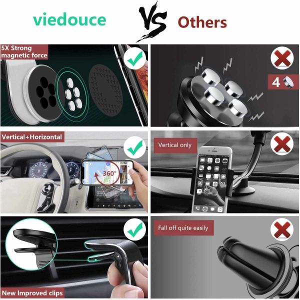 Universal Magnetic Car Phone Mounts 5pcs N50 Air Vent Windshield Phone Holder