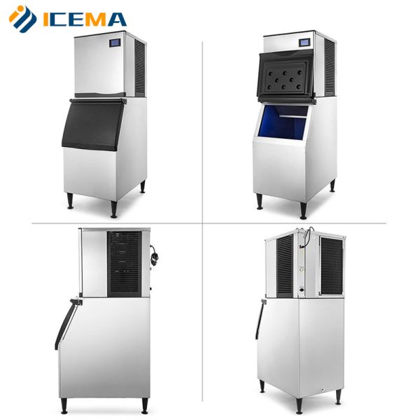 300kg/24h Output Cube Ice Maker Stainless Steel Suitable for Alcoholic Beverages