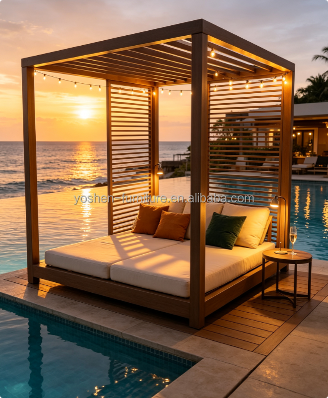 Durable outdoor daybed frame Weather-resistant daybed frame Heavy-duty outdoor lounge bed frame