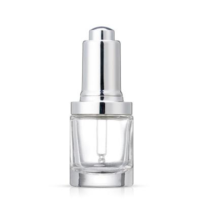 30ml Round Shoulder Cosmetic Glass Press Essential Oil Essence Dropper Bottle