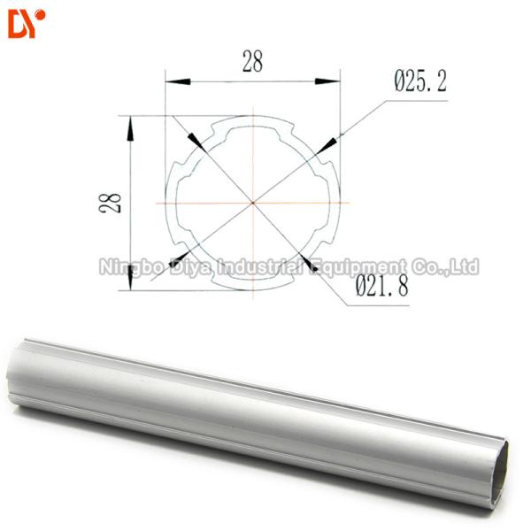 Industrial Aluminium Lean Pipe Cylindrical Profile 1-2.0mm Thickness Sliver Colour