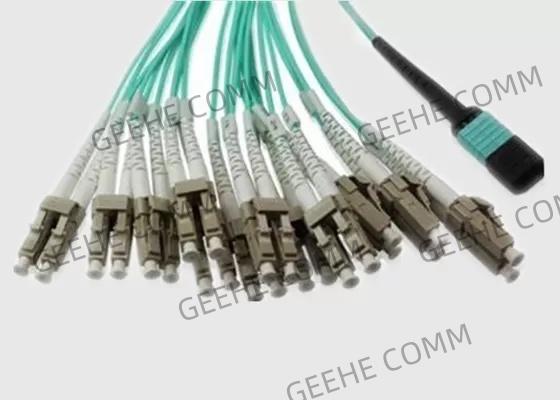 144 câble de fibre des fibres OM3 LC Dulpex 100G MPO