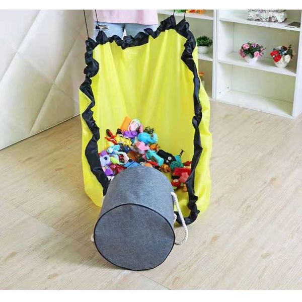Toy Storage Bag with large play mat Kids Organizer Baskets with removable play mat  Indoor & Outdoor toy Quick Collapsible Bin