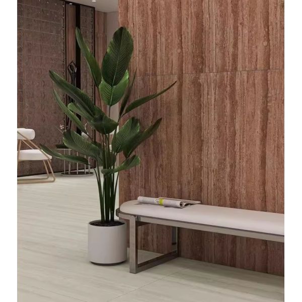 Travertine Design Ceramic Floor Tile for Apartment Living Room Bedroom and Kitchen
