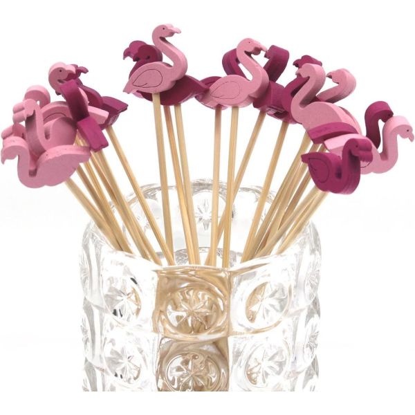 Style Straight Bamboo Fruit Fork BBQ Bamboo Long Flat Skewer Bamboo Kebab Fruit Stick