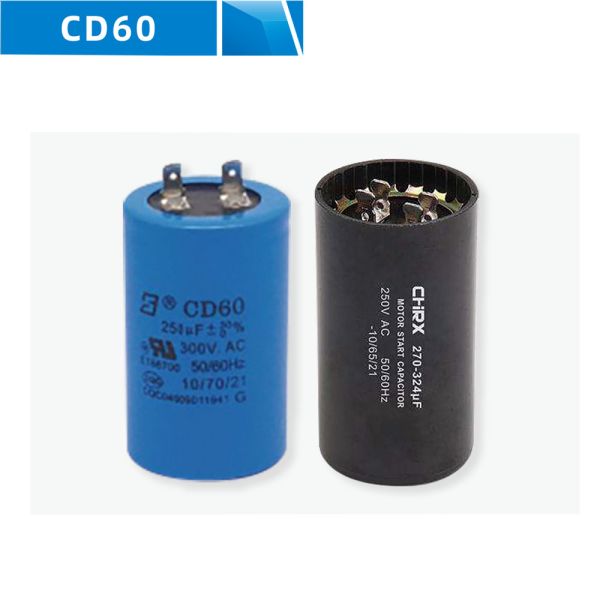 Конденсатор двигателя переменного тока Водяной насос CD60 Запускный конденсатор 75Uf 250V